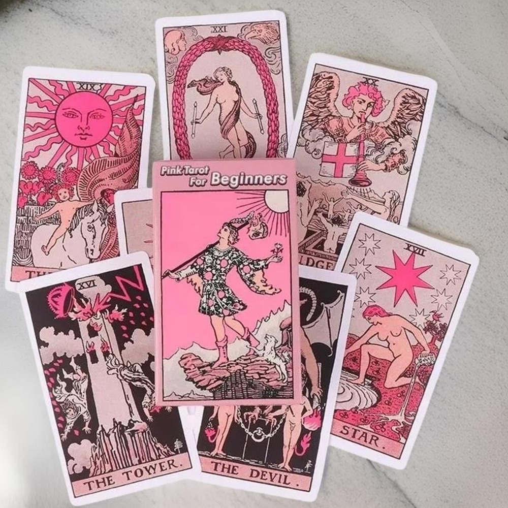 New Pink Rider Waite Tarot Cards Deck for Beginners Oracle Witch Wicca Zodiac